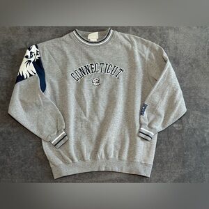 Vintage 90's Lee University Of Connecticut Gray Sweatshirt Large Crewneck